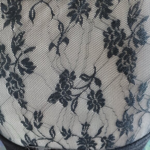 Gothic Lace Black Asymmetrical Halter Lip Service Top - Picture 5 of 8